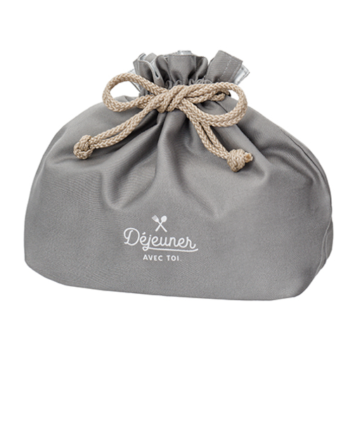 ハンズオリジナル　お手入れがしやすいランチ巾着　　グレー
