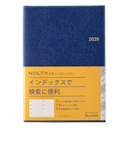 【2025年12月始まり】　ノルティ（NOLTY）　アクセス2　A5　ウィークリーホリゾンタル　6465　ネイビー　月曜始まり