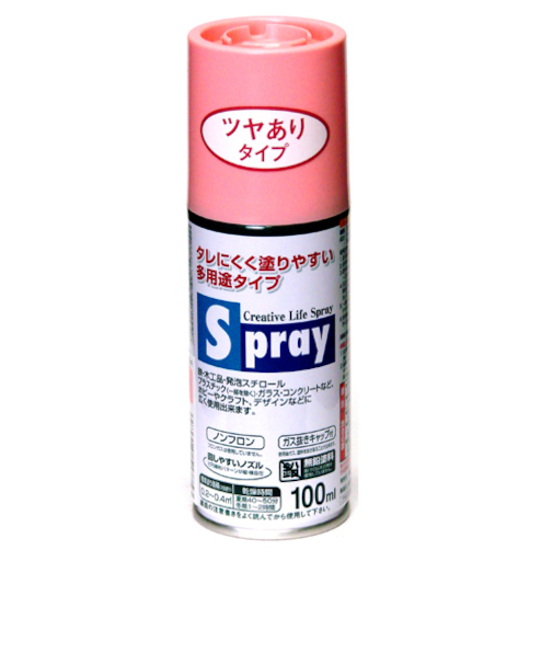 アサヒペン　スプレー　100ml　ツヤあり　コスモスピンク