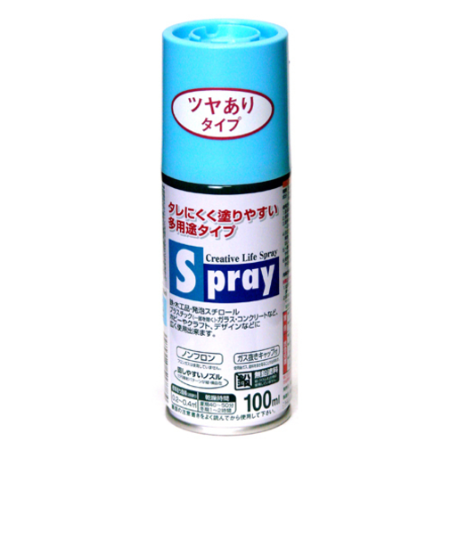 アサヒペン　スプレー　100ml　ツヤあり　ライトブルー