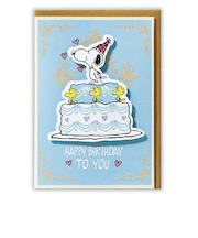 ホールマーク（Hallmark）　グリーティングカード　誕生お祝い　立体　スヌーピー　815981　ケーキブルー2
