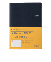 【2025年12月始まり】　ノルティ（NOLTY）　エクリ4　A5　ウィークリーレフト　6319　ダークネイビー　日曜始まり