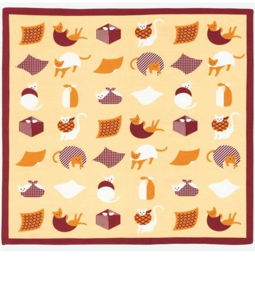 風呂敷（FUROSHIKI）　おかみさんの小風呂敷　風呂敷猫