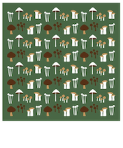 風呂敷（FUROSHIKI）　おかみさんの小風呂敷　50cm　きのこ