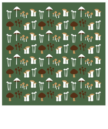 風呂敷（FUROSHIKI）　おかみさんの小風呂敷　50cm　きのこ