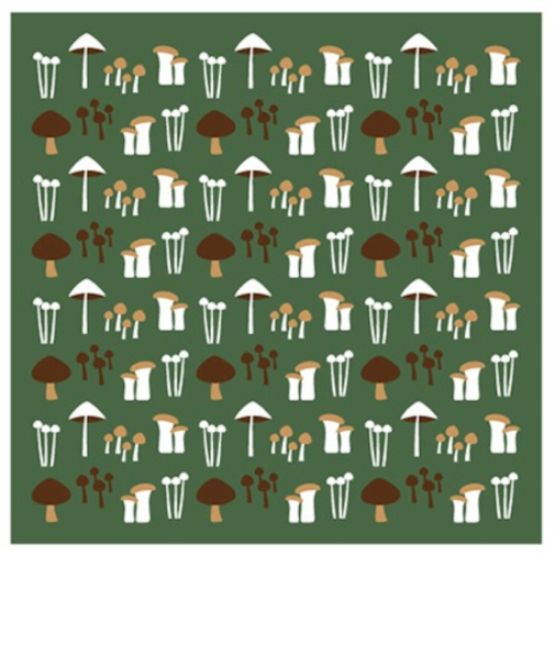 風呂敷（FUROSHIKI）　おかみさんの小風呂敷　50cm　きのこ