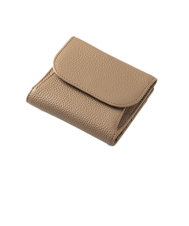 グレンチェック（GLENCHECK）　マネースルー二つ折り財布　グレージュ