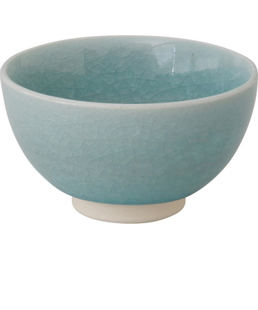 藍花　氷紋貫入飯碗　13464　青