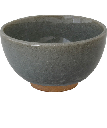 藍花　氷紋貫入飯碗　13466　灰