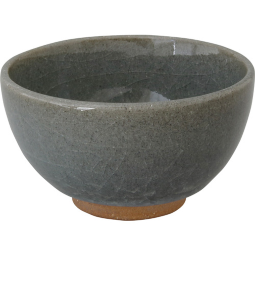 藍花　氷紋貫入飯碗　13466　灰