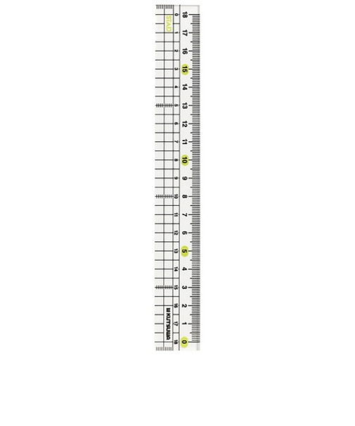 クツワ　左手用メタクリル直線定規　18cm　HSS181L