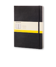 モレスキン（MOLESKINE）　クラシックノートブック　ハードカバー　方眼　XLサイズ　895292　ブラック