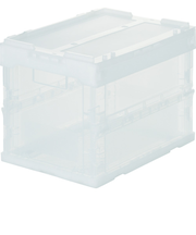 トラスコ（TRUSCO）　α折りたたみコンテナ　スケルコン　蓋付　20L　透明