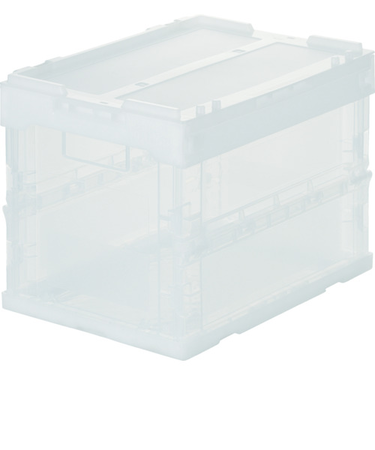 トラスコ（TRUSCO）　α折りたたみコンテナ　スケルコン　蓋付　20L　透明
