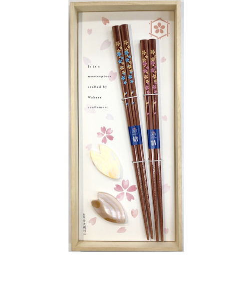 カワイ　桐箱ギフト　村桜箸置き揃え　22.5cm　21cm