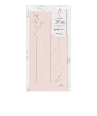 ミドリ（MIDORI）　一筆箋　封筒付　花色和紙　ピンク　89573006