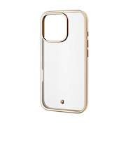 【iPhone16Pro】　エレコム（ELECOM）　＆me　ソフトケース　メタリックライン　PM-A24CUCTMLGB　グレージュ