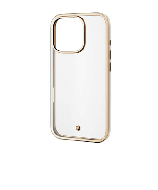 【iPhone16Pro】　エレコム（ELECOM）　＆me　ソフトケース　メタリックライン　PM-A24CUCTMLGB　グレージュ