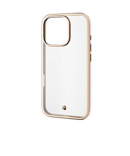 【iPhone16Pro】　エレコム（ELECOM）　＆me　ソフトケース　メタリックライン　PM-A24CUCTMLPN　ピンク