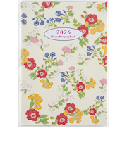 【2026年1月始まり】　高橋書店　やさしい家計簿　A5　集計タイプ　35　花柄　各月1日始まり