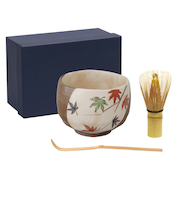 藍花　お抹茶3点セット　13454　もみじ