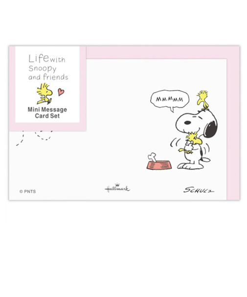 ホールマーク（Hallmark）　ミニメッセージカードセット　スヌーピー　Life　with　Snoopy　and　Friends　830830　ピンク