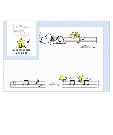 ホールマーク（Hallmark）　ミニメッセージカードセット　スヌーピー　Life　with　Snoopy　and　Friends　830823　ブルー