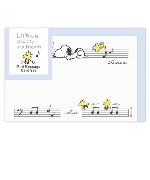 ホールマーク（Hallmark）　ミニメッセージカードセット　スヌーピー　Life　with　Snoopy　and　Friends　830823　ブルー