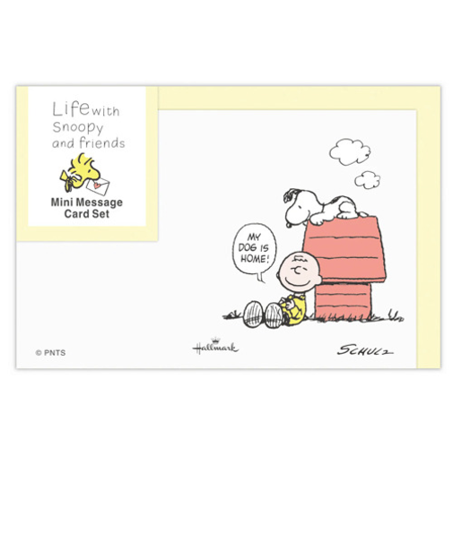 ホールマーク（Hallmark）　ミニメッセージカードセット　スヌーピー　Life　with　Snoopy　and　Friends　830847　イエロー