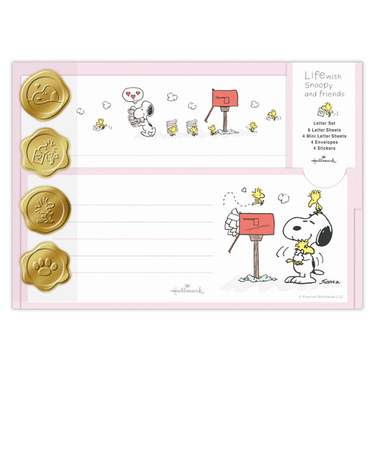 ホールマーク（Hallmark）　レターセット　スヌーピー　Life　with　Snoopy　and　Friends　830878　ピンク