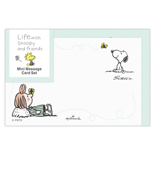 ホールマーク（Hallmark）　ミニメッセージカードセット　スヌーピー　Life　with　Snoopy　and　Friends　30816　グリーン