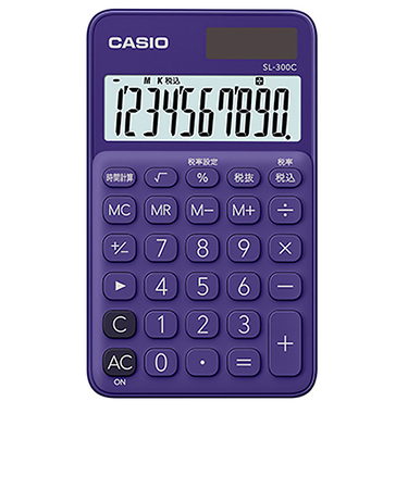 カシオ（CASIO）　カシオ手帳型カラフル電卓　SL－300C－PL－N　パープル