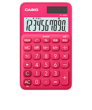 カシオ（CASIO）　カラフル電卓　SL-300C-RD-N　ビビッドピンク