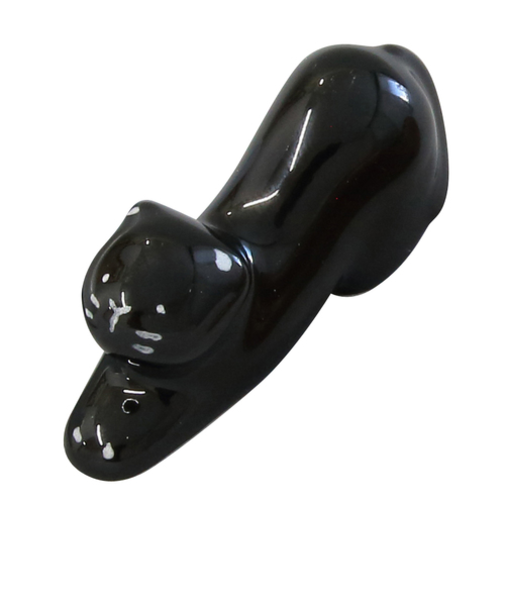 藍花　ねこ箸置　11957　黒