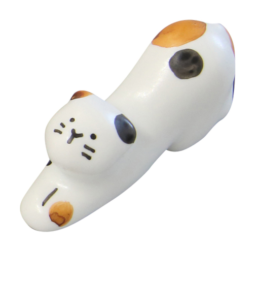 藍花　ねこ箸置　11958　みけ