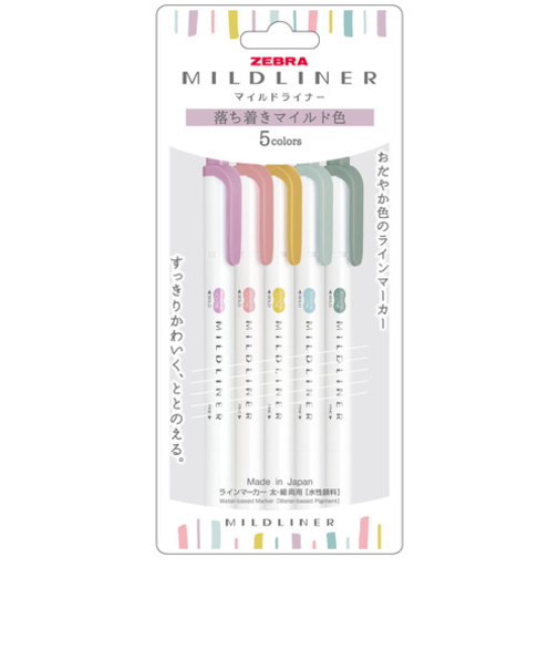 ゼブラ（ZEBRA）　マイルドライナー　落ち着きマイルド5色　WKT7－5C－OT