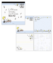 ホールマーク（Hallmark）　ブロックメモ　Life　with　Snoopy　and　Friends　スヌーピー　830978　ブルー　音楽のある日々