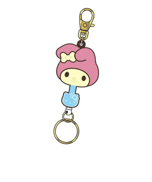 バンダイ　サンリオキャラクターズチョコレート　ラバーキーリール　マイメロディ