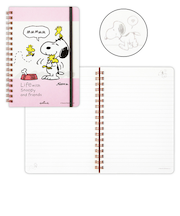 ホールマーク（Hallmark）スヌーピー　Life　with　Snoopy　and　Friends　ゴムバンド付きノート　ピンク