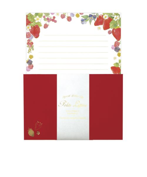 包む　レターセット　箔押し　ベリーガーデン　TL0D6