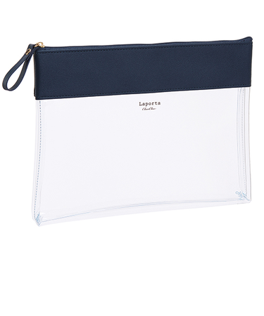 セキセイ　ラポルタ　クリアケース　クリアクリア　A5　LA-6355　ネイビーブルー