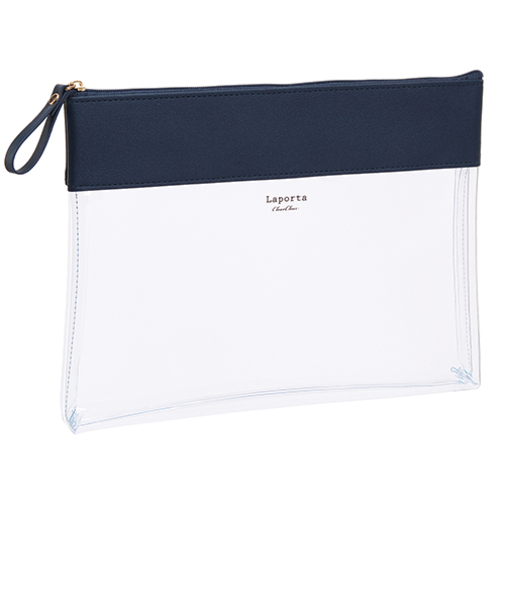 セキセイ　ラポルタ　クリアケース　クリアクリア　A5　LA-6355　ネイビーブルー