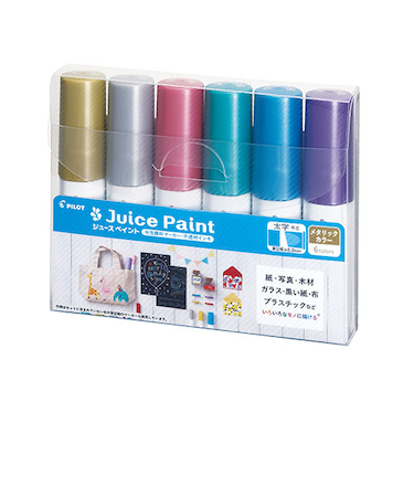 パイロット（PILOT）　マーカー　ジュースペイント　メタリックカラー　太字　SJP-150B　6色セット