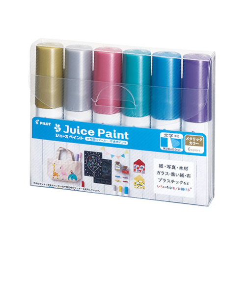 パイロット（PILOT）　マーカー　ジュースペイント　メタリックカラー　太字　SJP-150B　6色セット