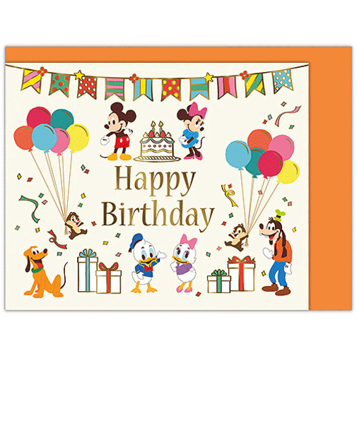 ホールマーク（Hallmark）　誕生お祝い　立体ミニカード　ディズニー　ミッキー＆フレンズ　840273　ハッピーバースデーケーキ