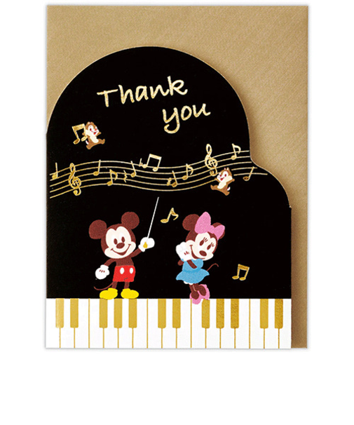 ホールマーク（Hallmark）　誕生お祝い　立体ミニカード　ディズニー　ミッキーマウス＆ミニーマウス　840280　ダイカットピアノ