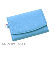 【お買い得】　ノイインテレッセ　ゲンシュク　マルチウォレット　3649SB　スカイブルー×オレンジ