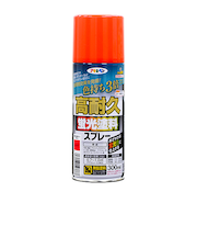 アサヒペン　高耐久　蛍光塗料スプレー　300mL　レッド