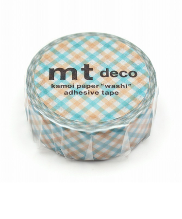 カモ井　mt　1P　MT01D550　重なるギンガムチェック／オレンジ