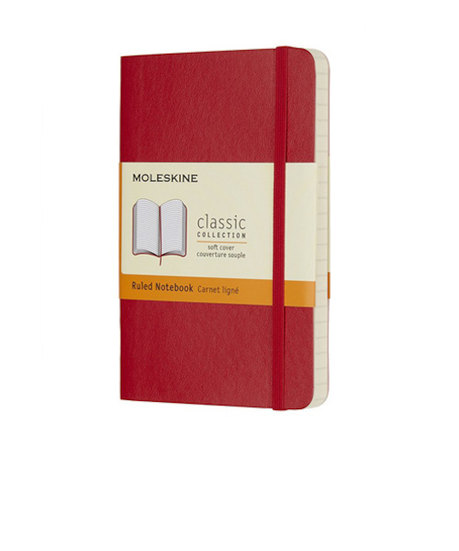 モレスキン（MOLESKINE）　クラシックノートブック　ソフトカバー　横罫　ポケットサイズ　レッド